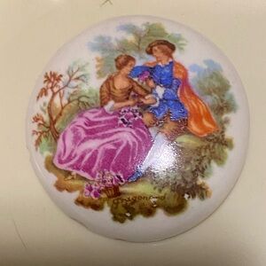 Vintage Multicolor Porcelain Brooch
